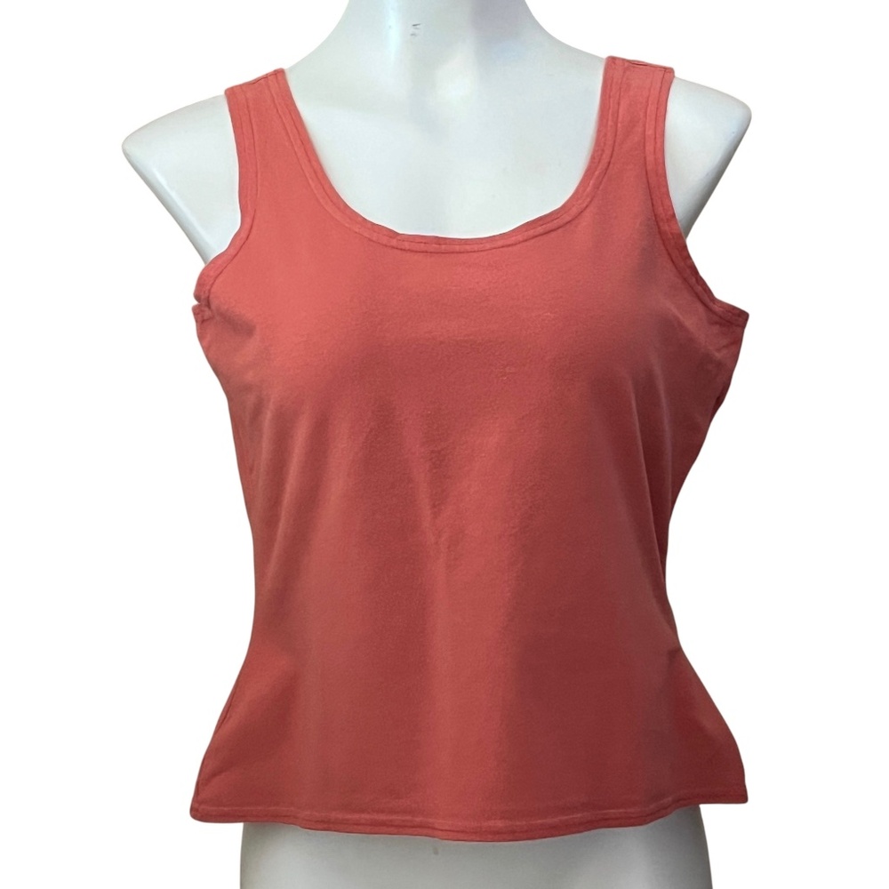 Cut Loose Coral Sleeveless Top Large Cotton Blend Boxy Fit Minimalist USA Made